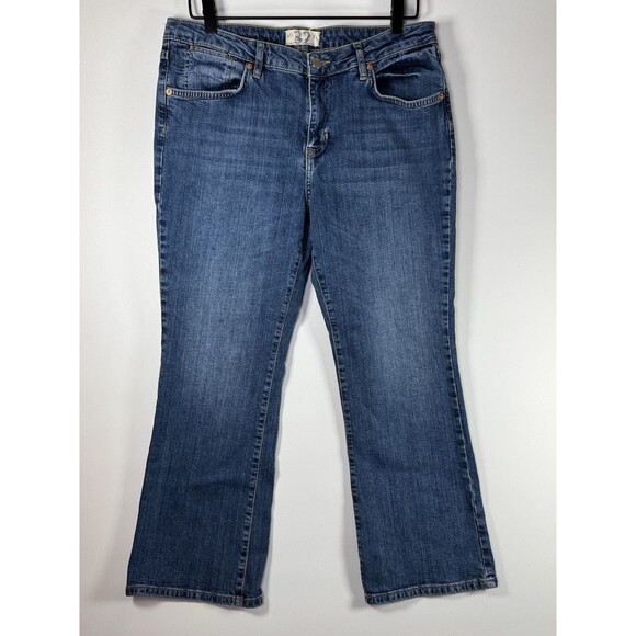 We The Free by Free People Cropped Straight Leg Jeans Womens 32 Mid Rise Denim - Picture 1 of 14